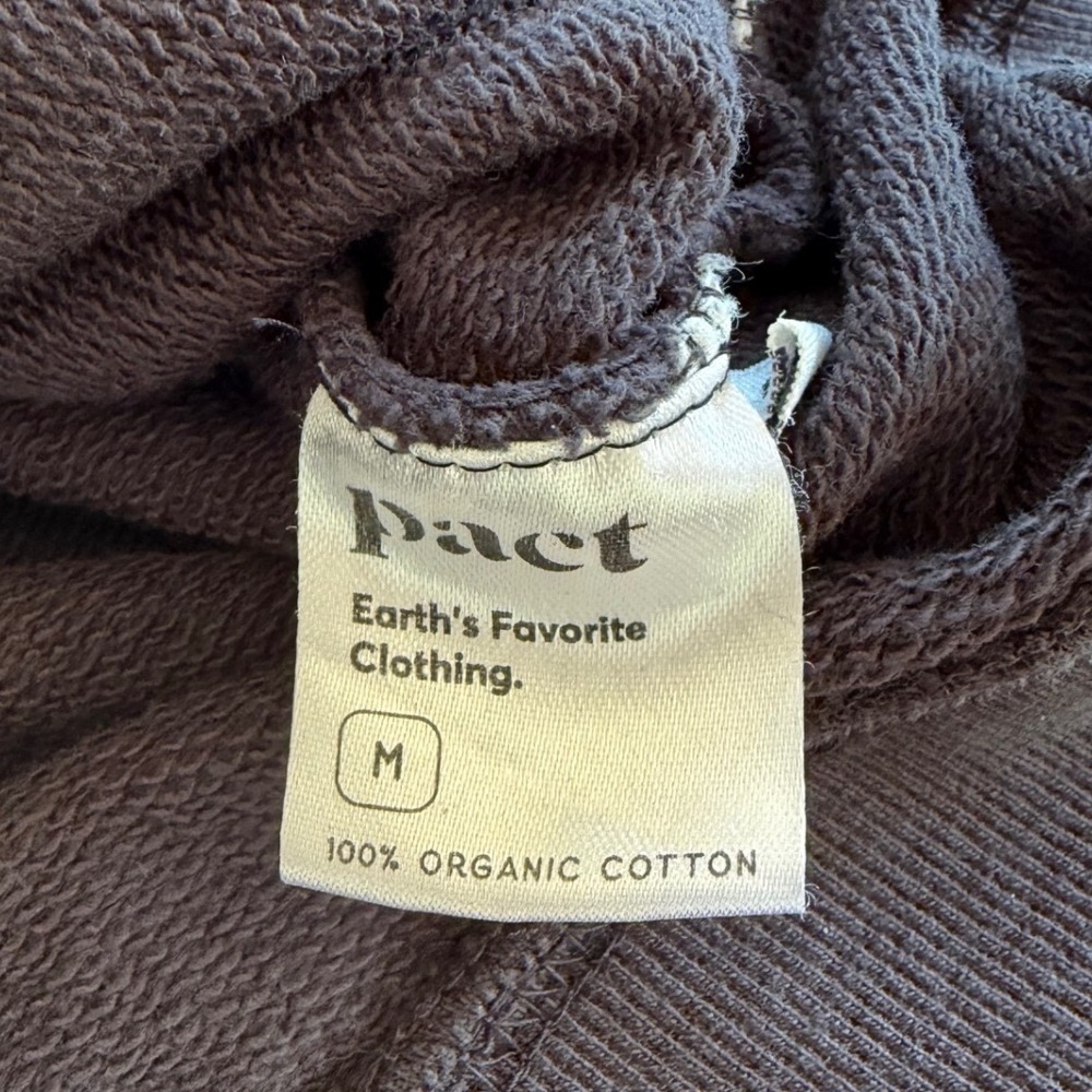 Pact Organic Cotton French Terry Sweatshirt Black Crew Neck Womens Medium - Picture 6 of 10